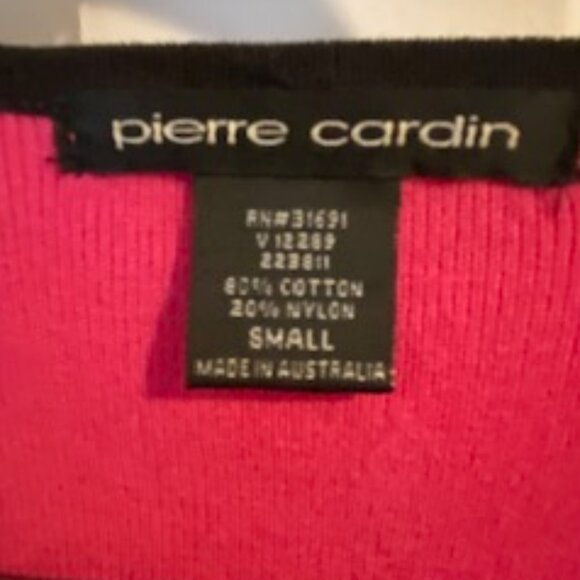 Women's Pierre Cardin Fuchsia Zip Cardigan with Black Trim, Size S - Picture 4 of 6